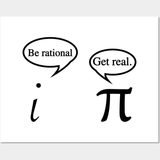 Funny Get Real Be Rational Pi Math Teacher Geek Posters and Art